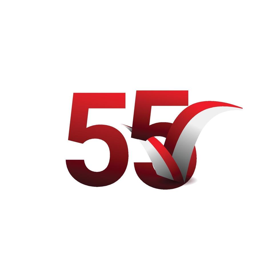 55 Years Anniversary Celebration Vector Template Design Illustration