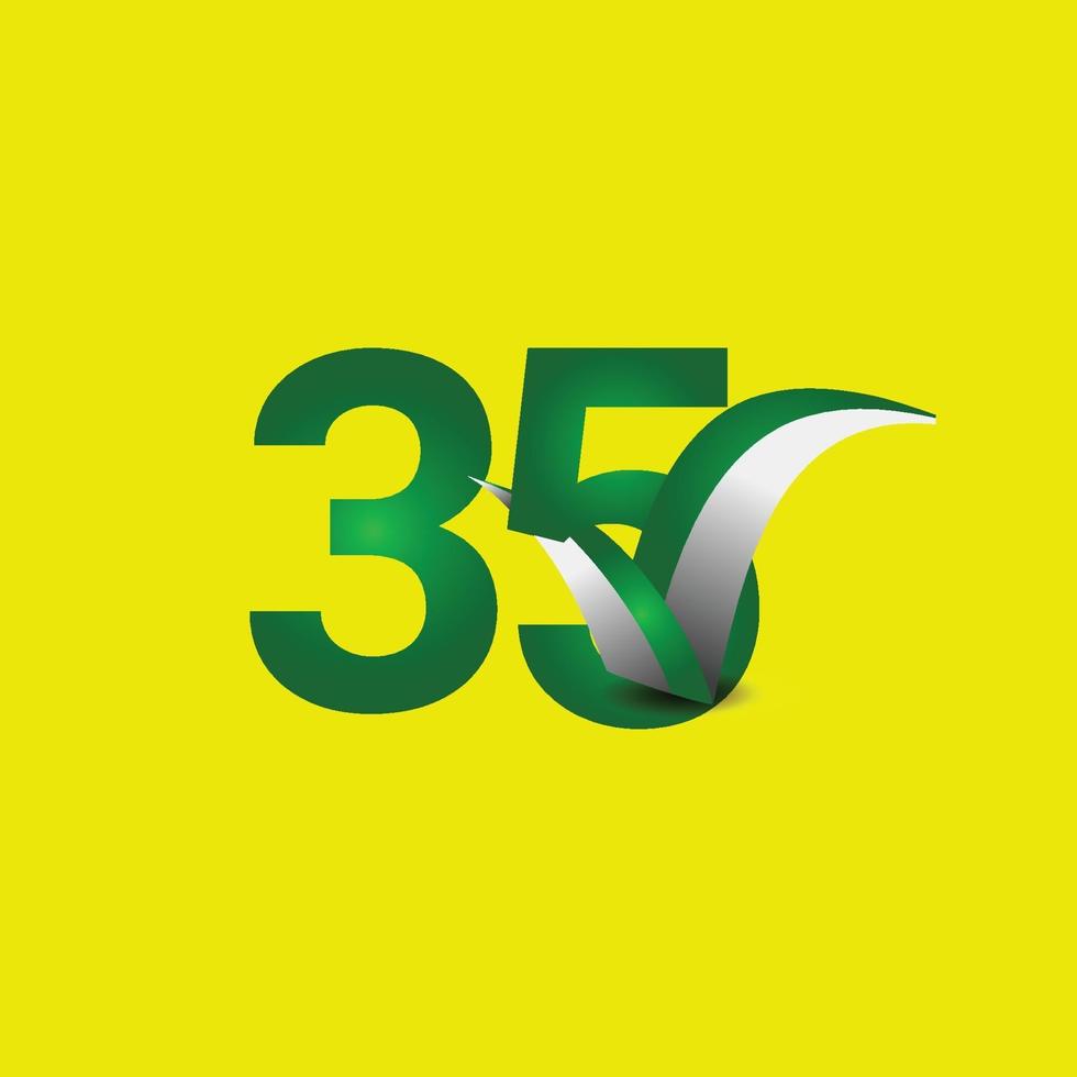35 Years Anniversary Celebration Vector Template Design Illustration
