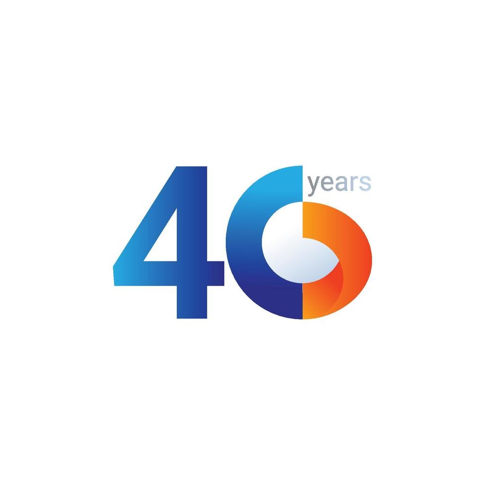 40 Years Anniversary Celebration Vector Template Design Illustration