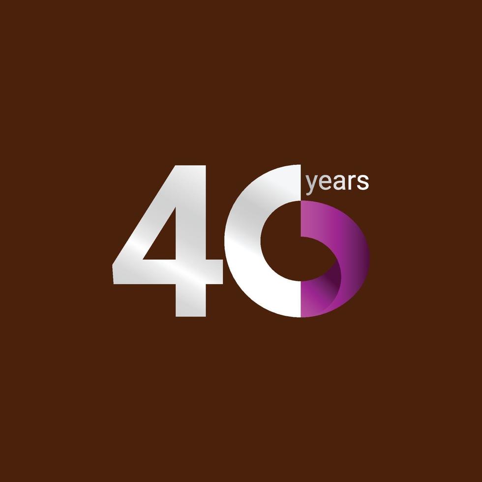 40 Years Anniversary Celebration Vector Template Design Illustration