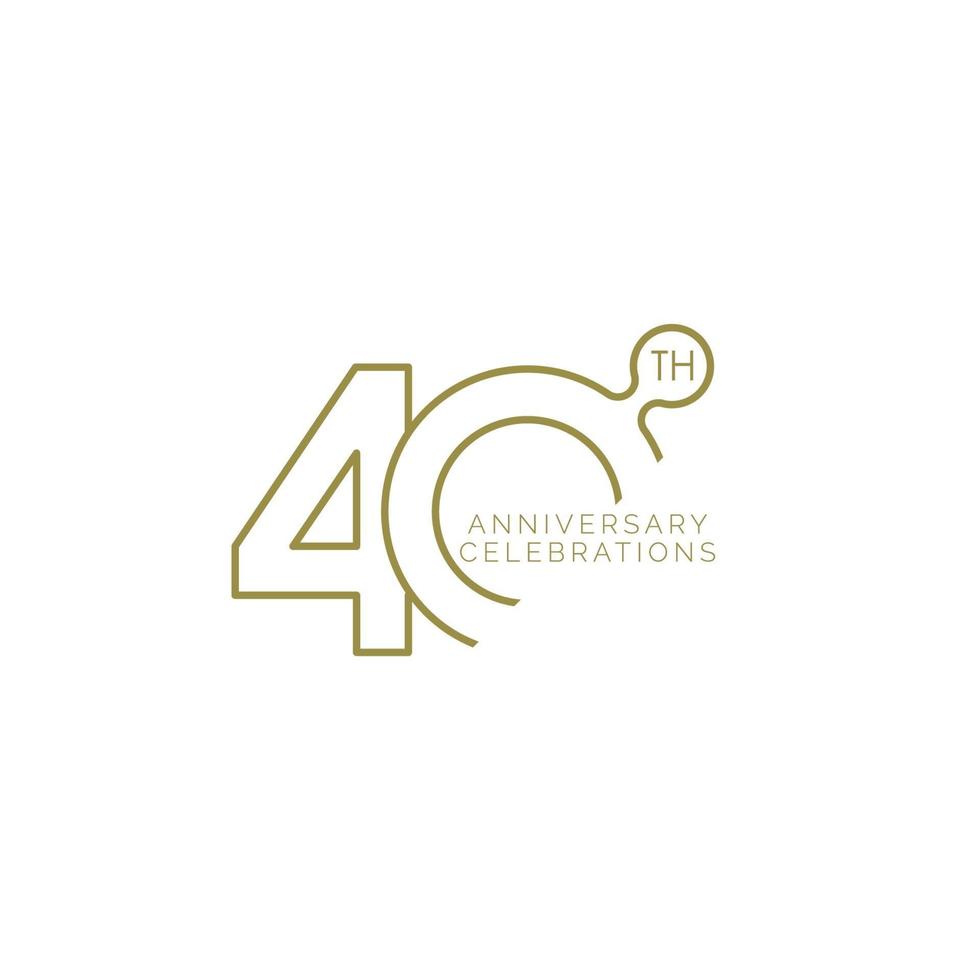 40 Th Anniversary Celebration Vector Template Design Illustration