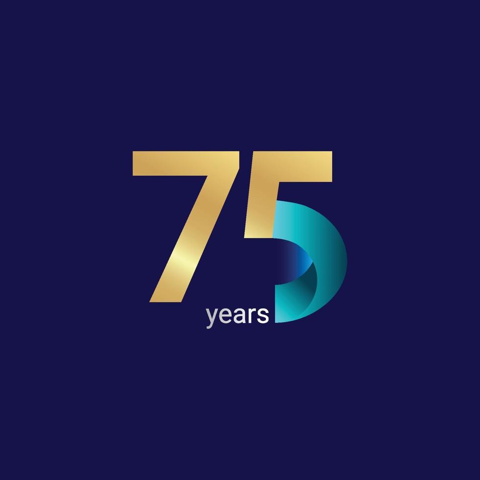 75 Years Anniversary Celebration Vector Template Design Illustration