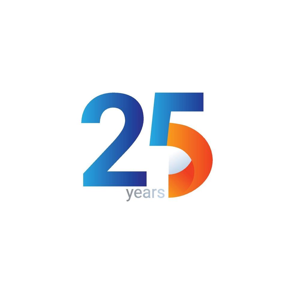 25 Years Anniversary Celebration Vector Template Design Illustration