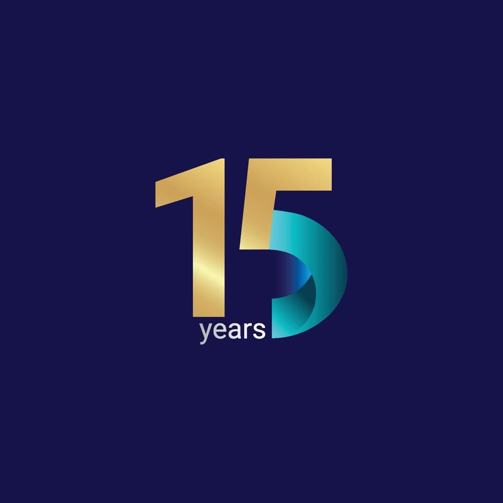 15 Years Anniversary Celebration Vector Template Design Illustration