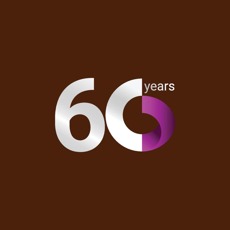 60 Years Anniversary Celebration Vector Template Design Illustration