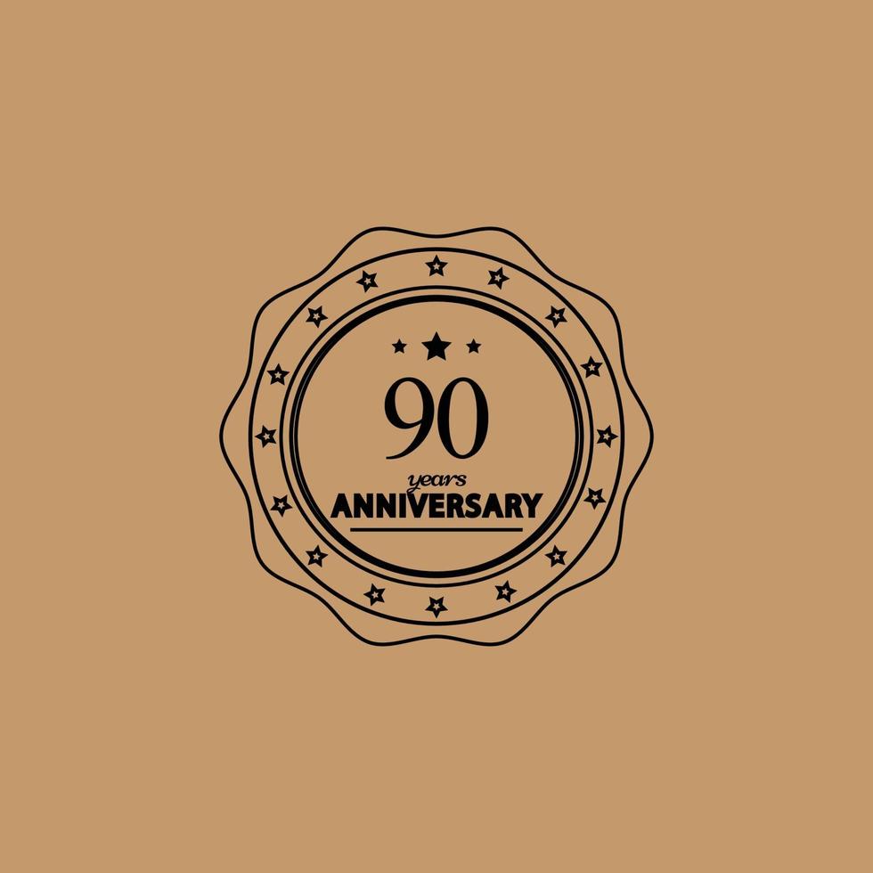 90 Years Anniversary Celebration Vector Template Design Illustration