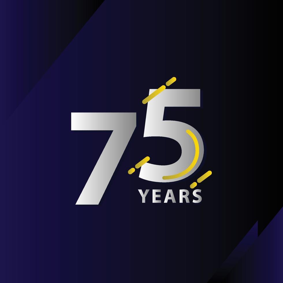 75 Years Anniversary Celebration Vector Template Design Illustration