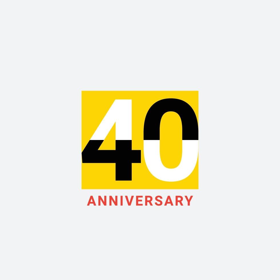 40 Years Anniversary Celebration Vector Template Design Illustration