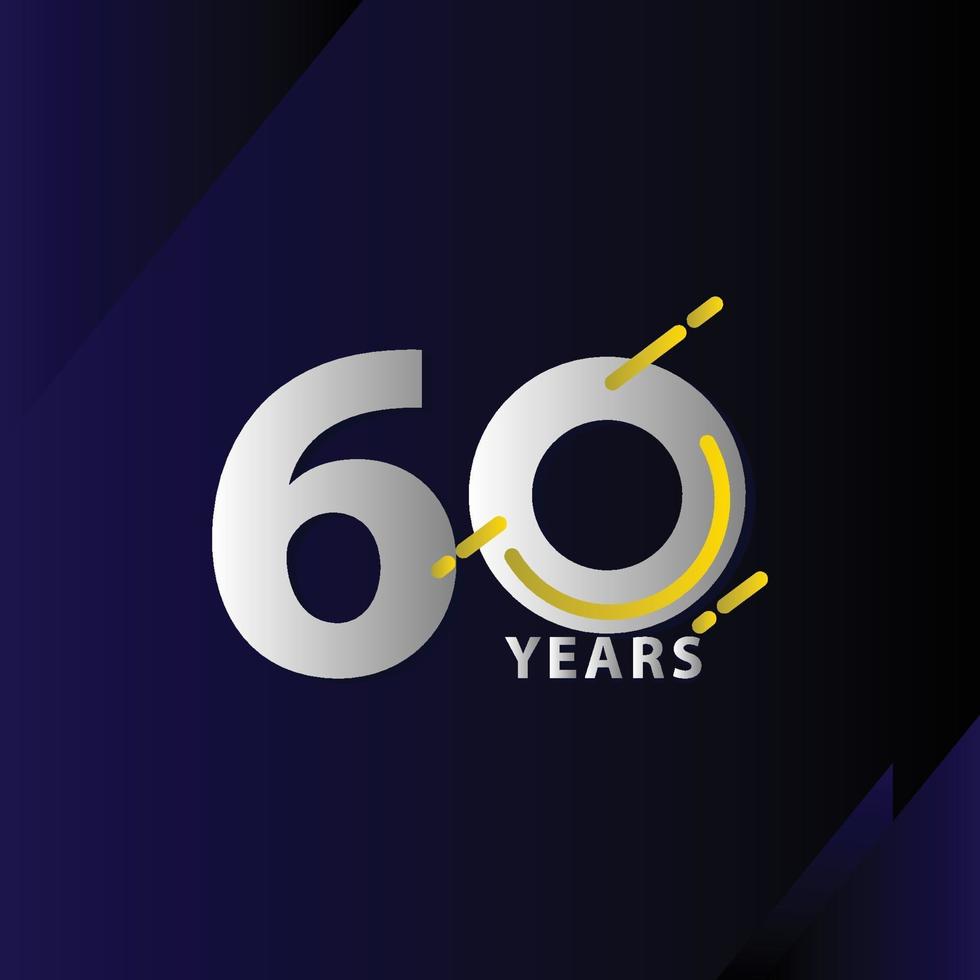 60 Years Anniversary Celebration Vector Template Design Illustration