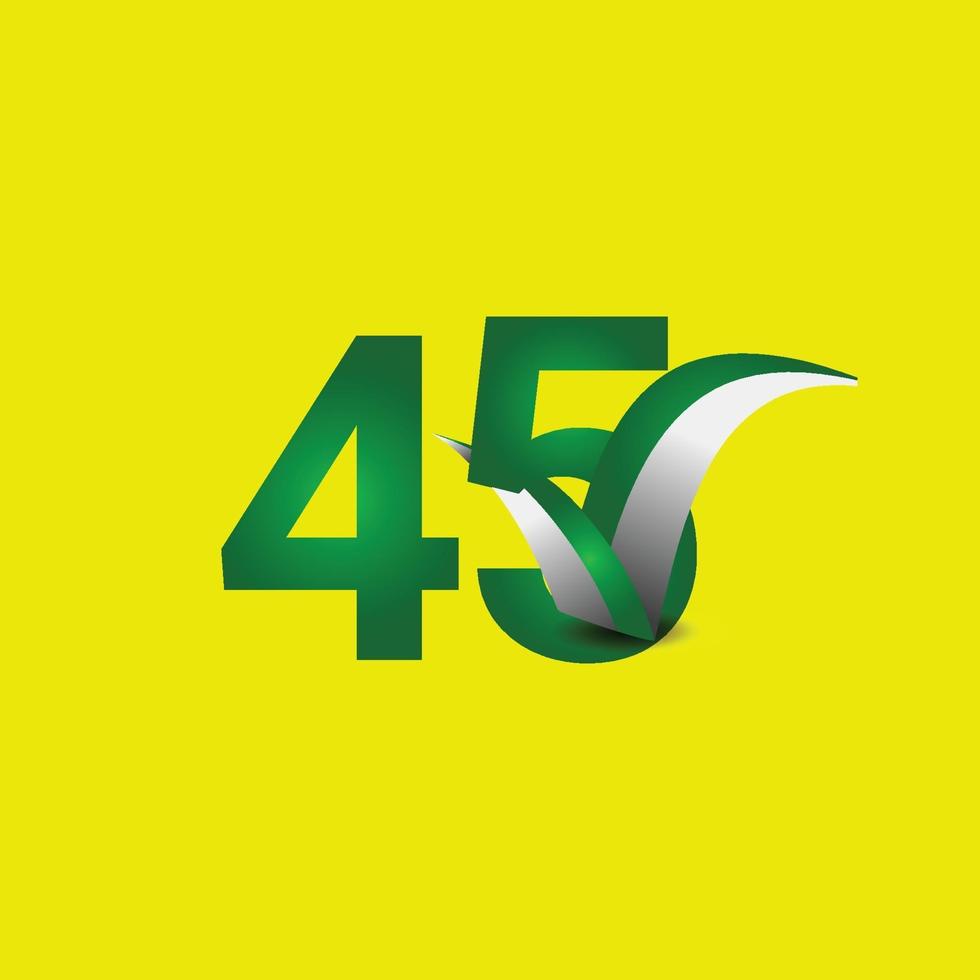 45 Years Anniversary Celebration Vector Template Design Illustration