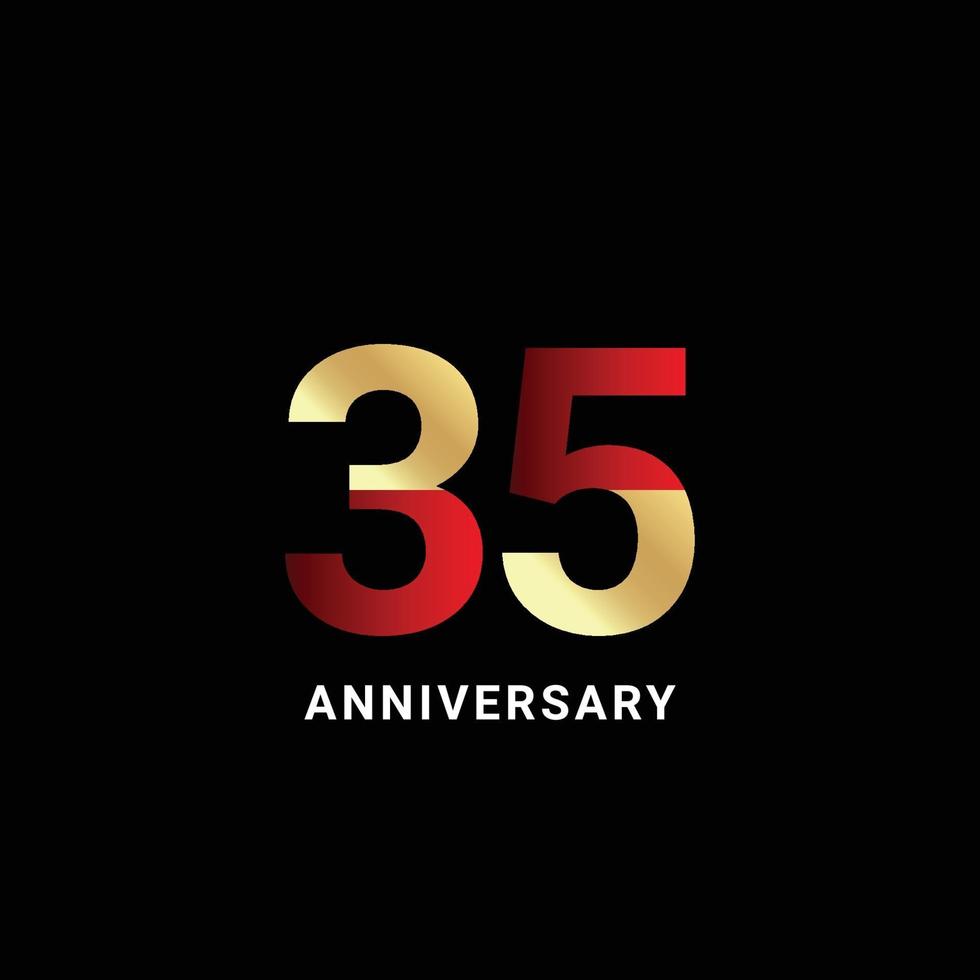 35 Years Anniversary Celebration Vector Template Design Illustration