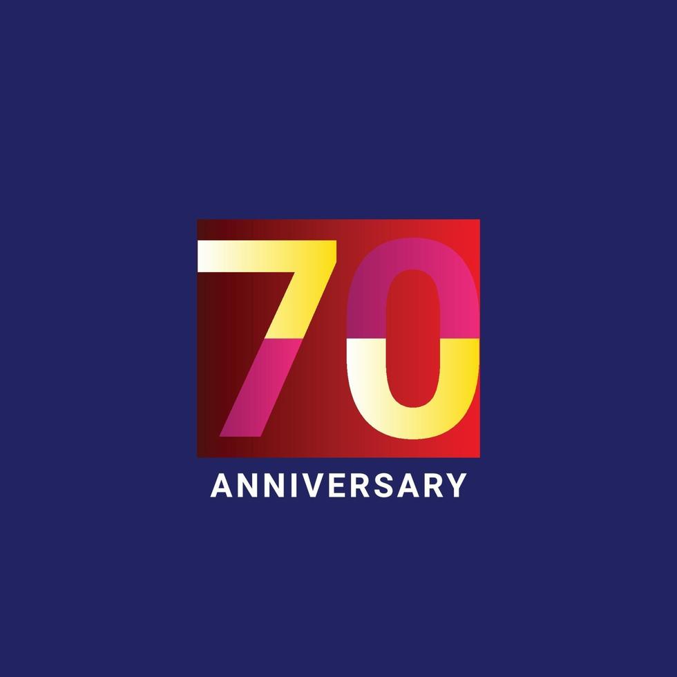 70 Years Anniversary Celebration Vector Template Design Illustration