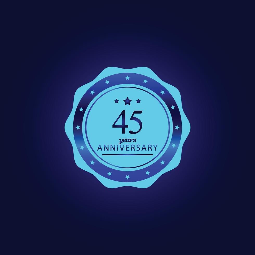 45 Years Anniversary Celebration Vector Template Design Illustration
