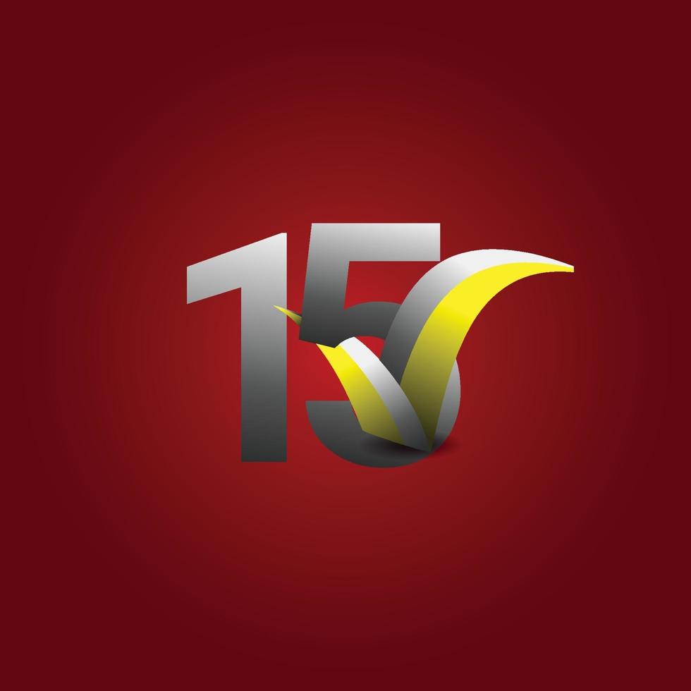 15 Years Anniversary Celebration Vector Template Design Illustration