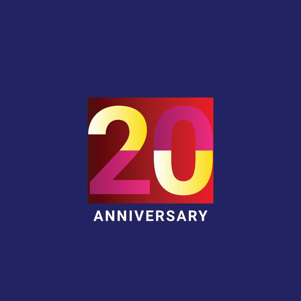 20 Years Anniversary Celebration Vector Template Design Illustration