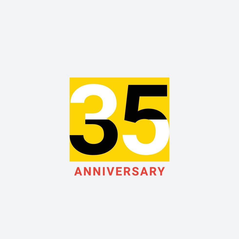 35 Years Anniversary Celebration Vector Template Design Illustration