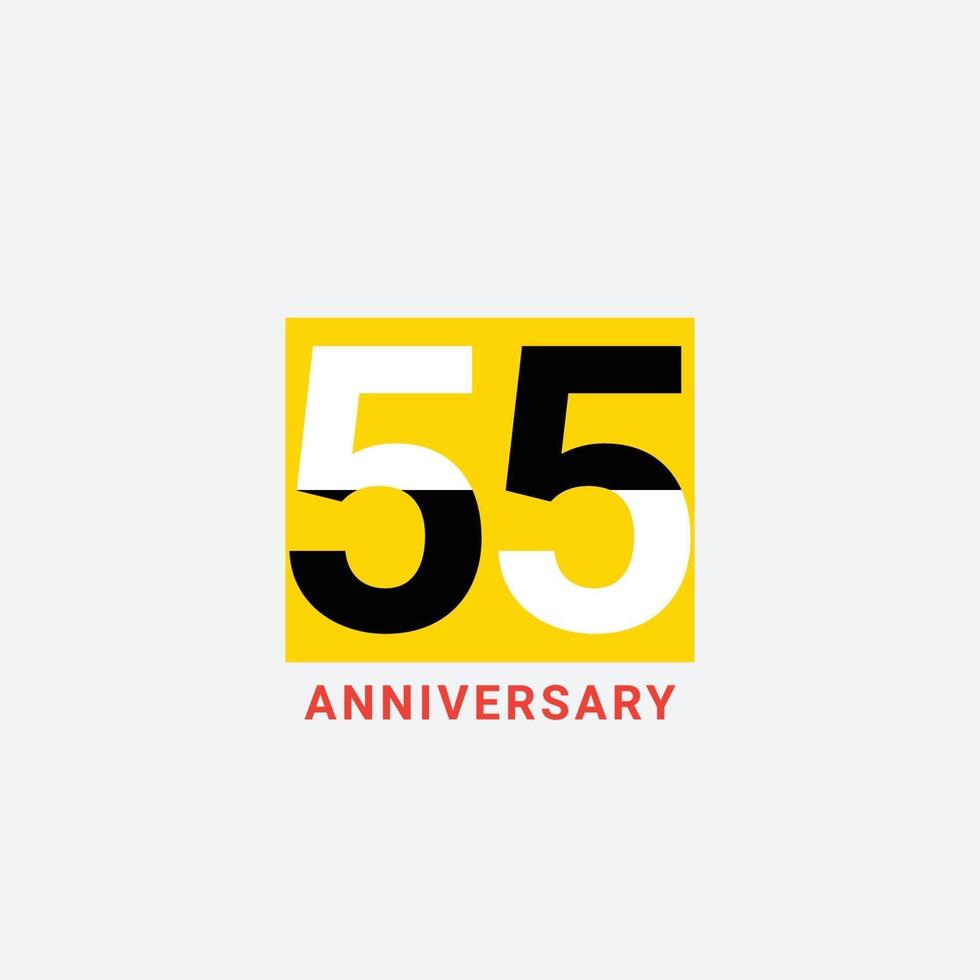 55 Years Anniversary Celebration Vector Template Design Illustration