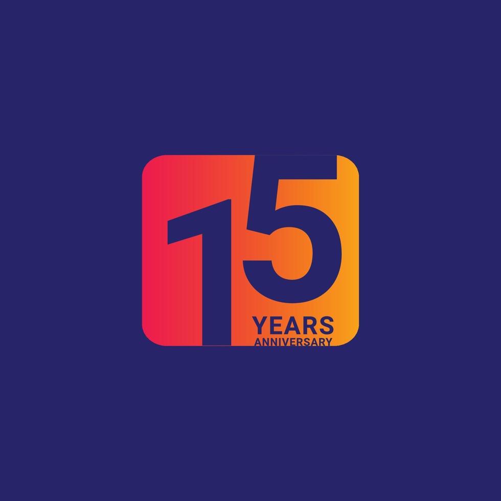 15 Years Anniversary Celebration Vector Template Design Illustration