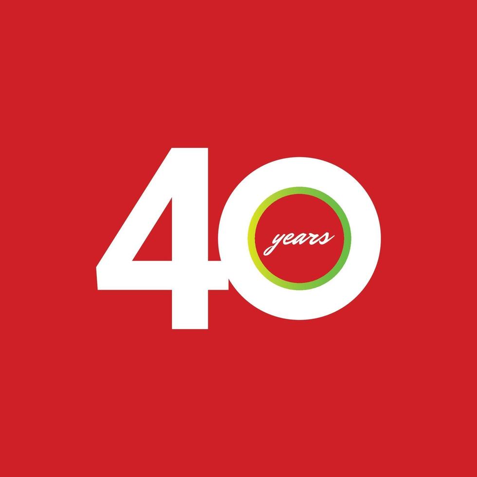 40 Years Anniversary Celebration Vector Template Design Illustration