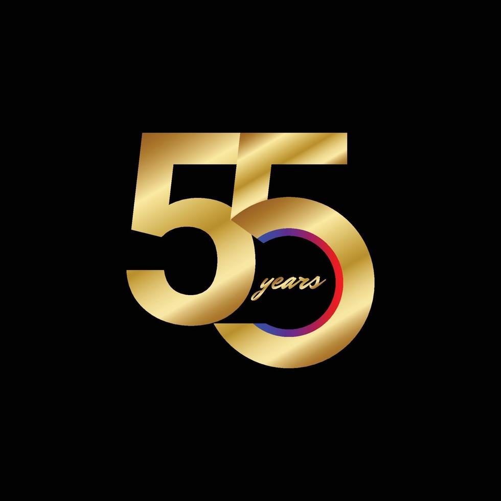 55 Years Anniversary Celebration Vector Template Design Illustration