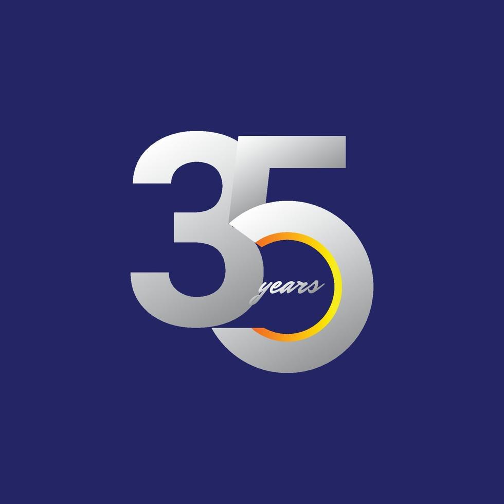 35 Years Anniversary Celebration Vector Template Design Illustration