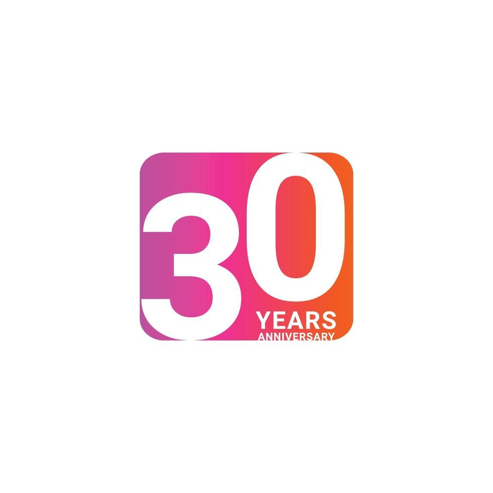 30 Years Anniversary Celebration Vector Template Design Illustration