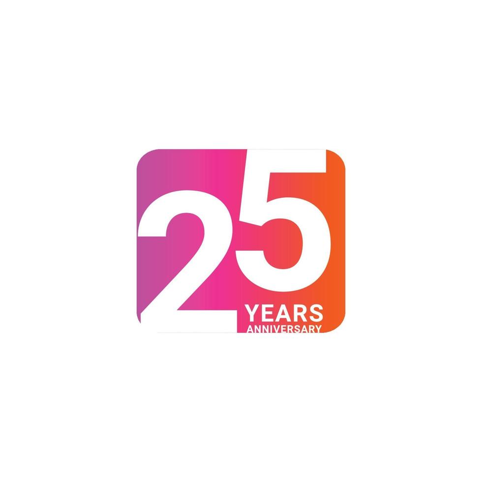 25 Years Anniversary Celebration Vector Template Design Illustration