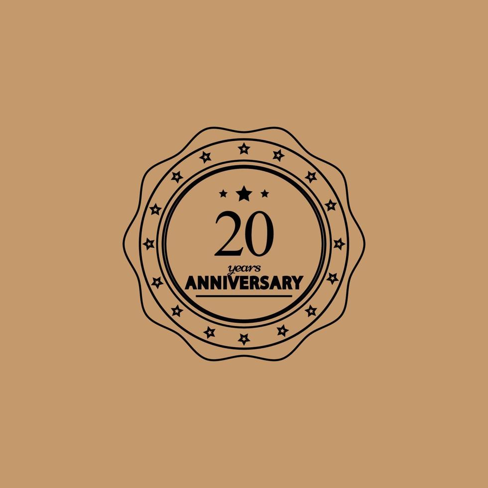 Ilustración de diseño de plantilla de vector de celebración de aniversario de 20 años