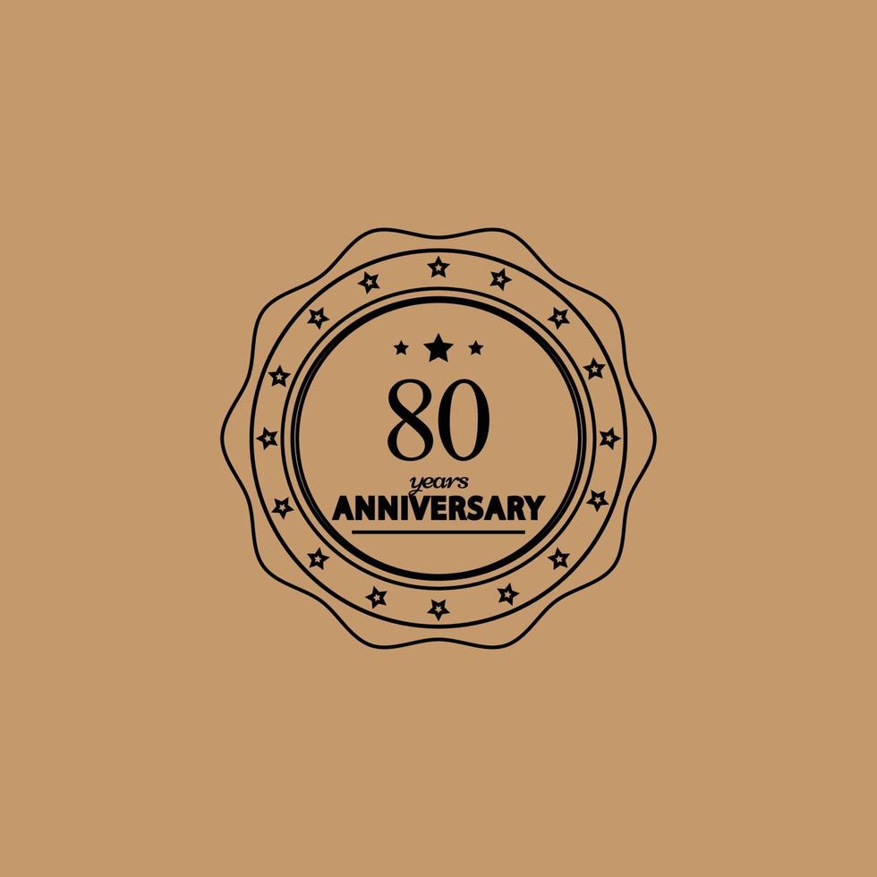 Ilustración de diseño de plantilla de vector de celebración de aniversario de 80 años