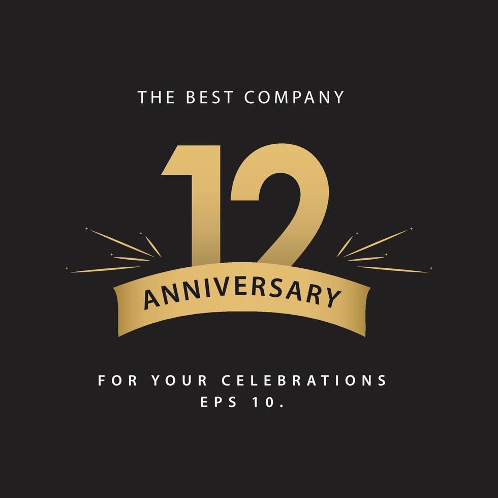 12 Years Anniversary Celebration Vector Template Design Illustration