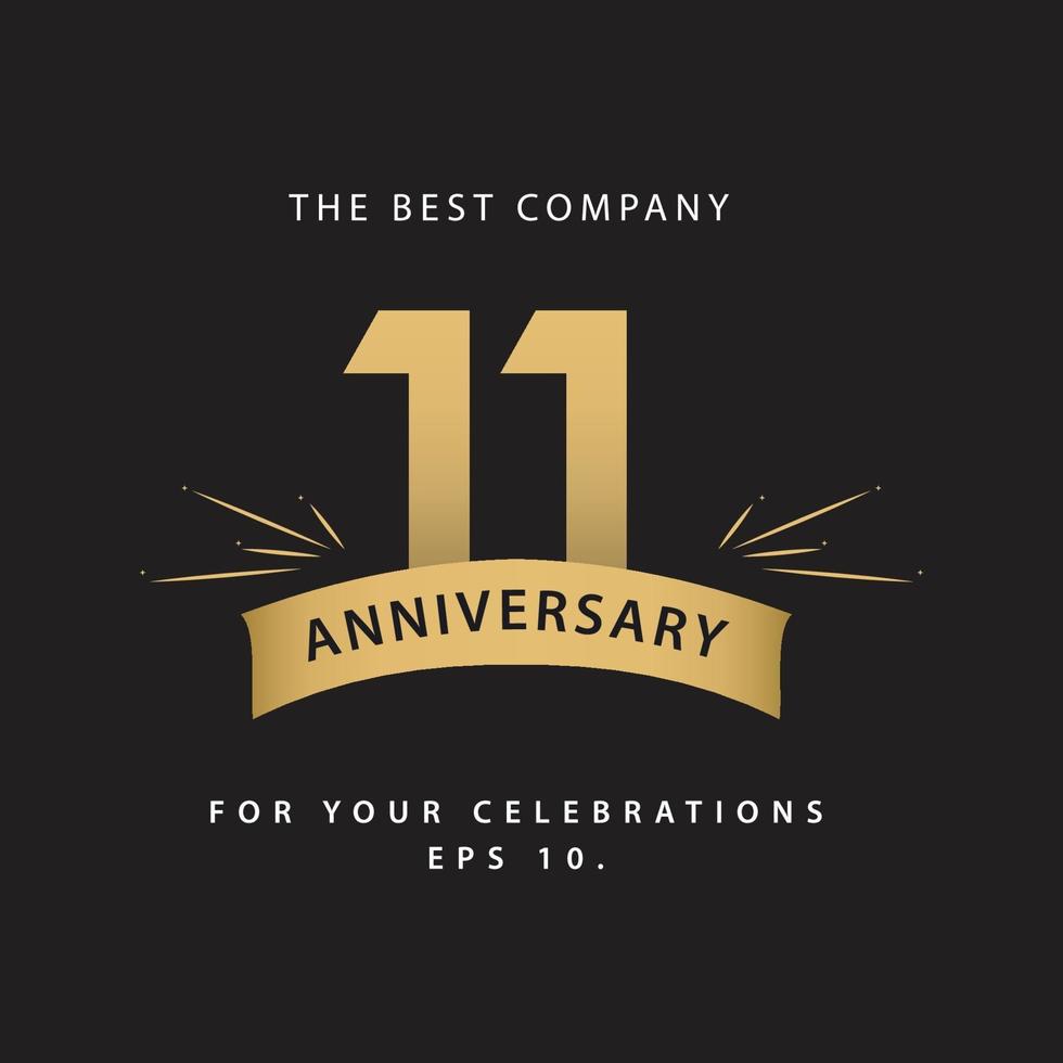 11 Years Anniversary Celebration Vector Template Design Illustration