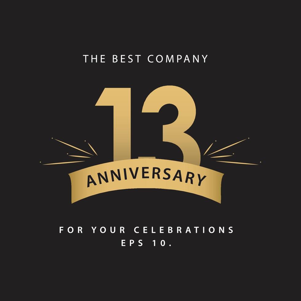 13 Years Anniversary Celebration Vector Template Design Illustration