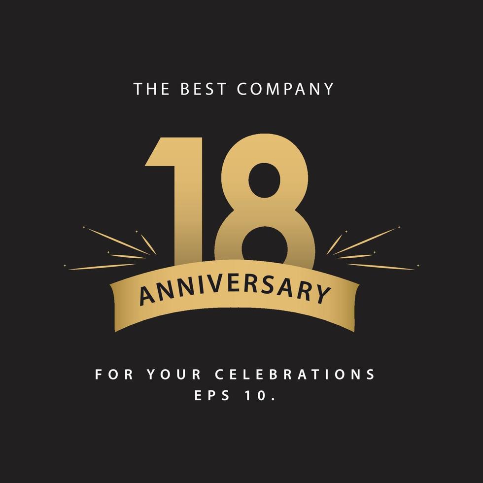 18 Years Anniversary Celebration Vector Template Design Illustration