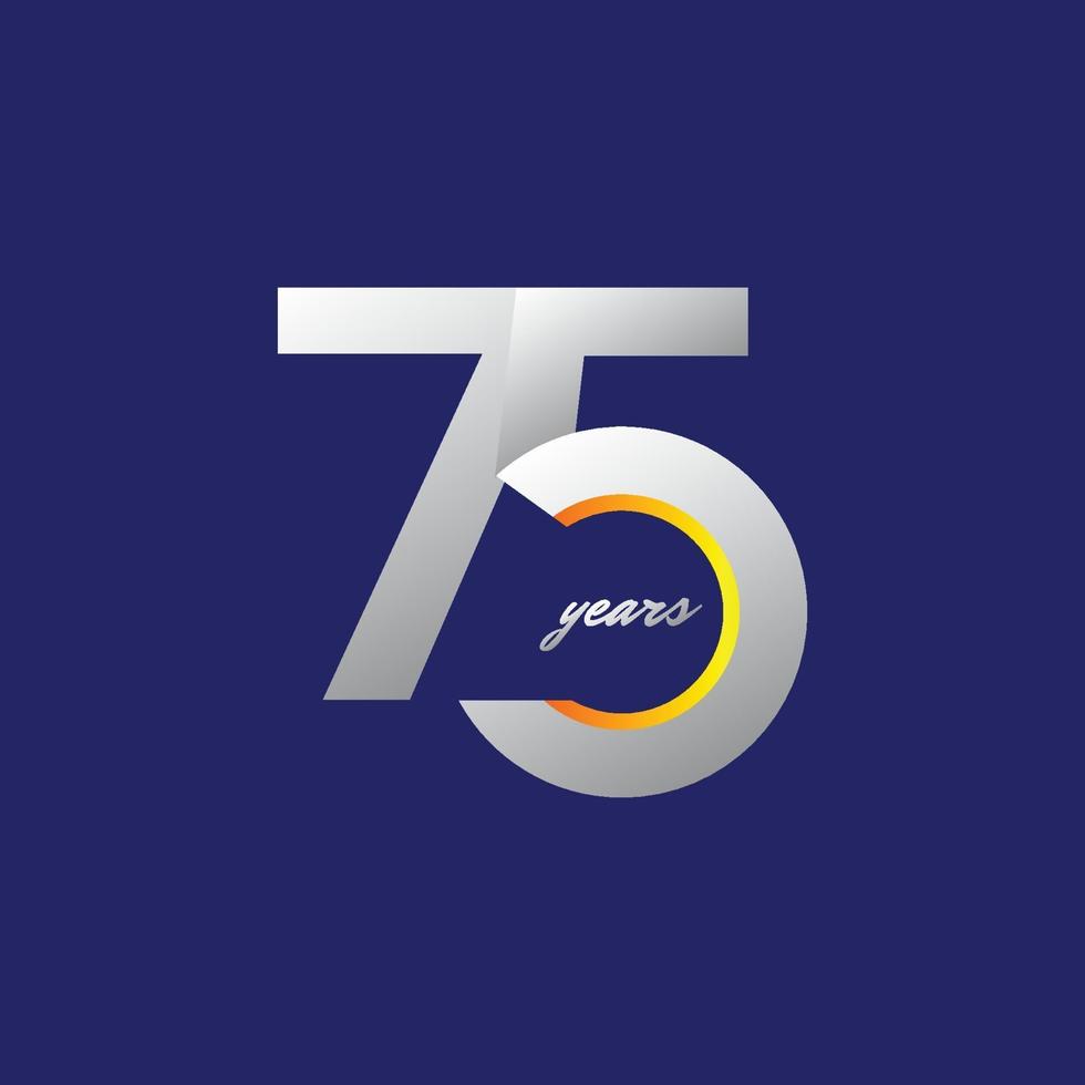 75 Years Anniversary Celebration Vector Template Design Illustration