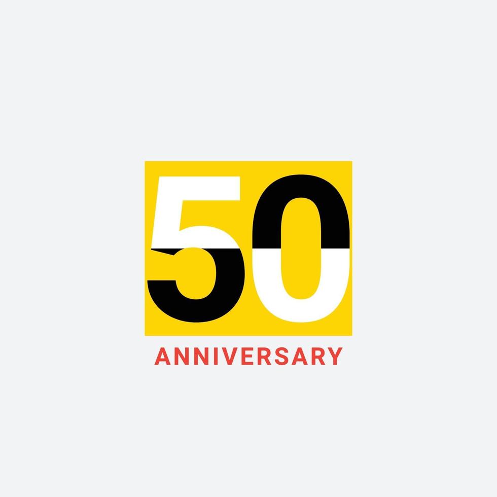 Ilustración de diseño de plantilla de vector de celebración de aniversario de 50 años