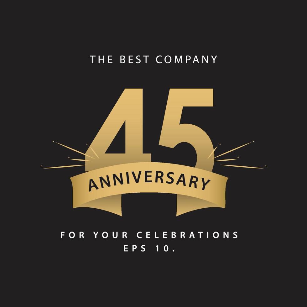 45 Years Anniversary Celebration Vector Template Design Illustration