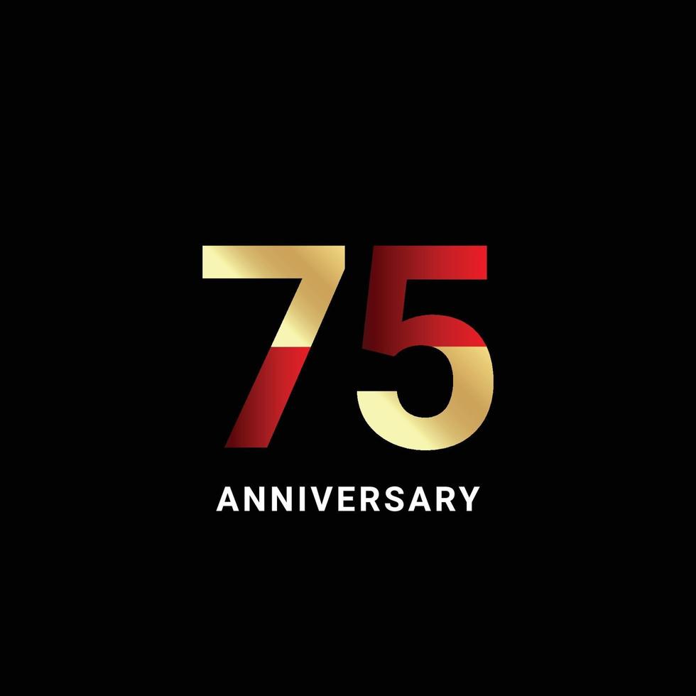 75 Years Anniversary Celebration Vector Template Design Illustration
