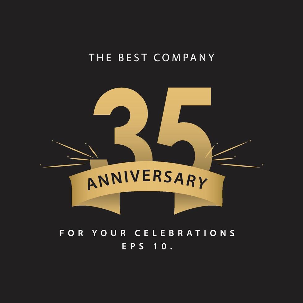 35 Years Anniversary Celebration Vector Template Design Illustration