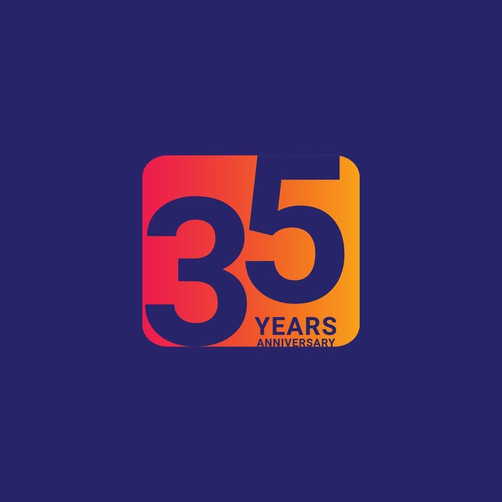 35 Years Anniversary Celebration Vector Template Design Illustration