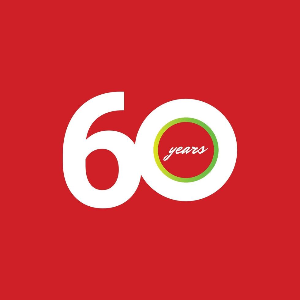 60 Years Anniversary Celebration Vector Template Design Illustration