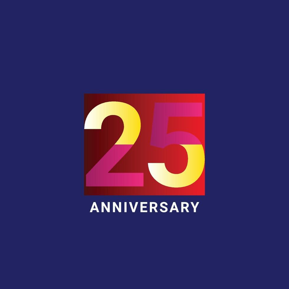 25 Years Anniversary Celebration Vector Template Design Illustration