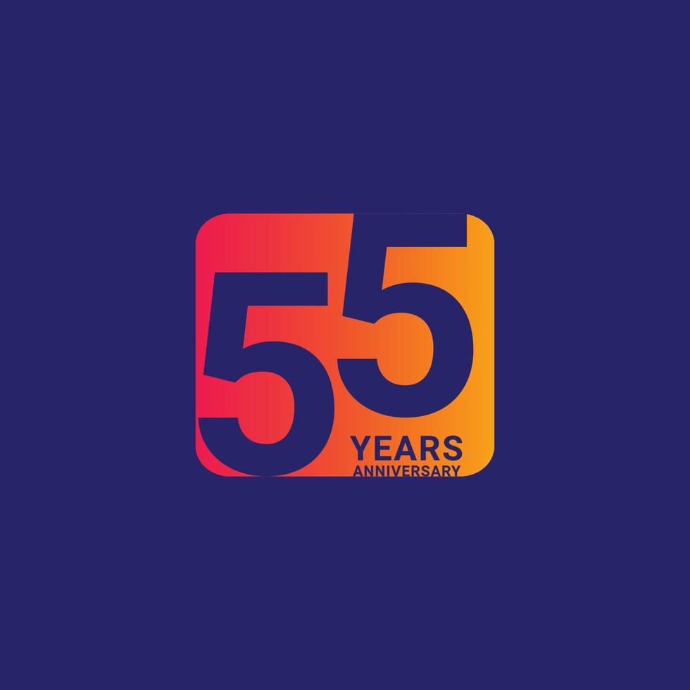 55 Years Anniversary Celebration Vector Template Design Illustration