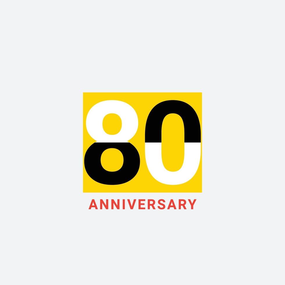 80 Years Anniversary Celebration Vector Template Design Illustration