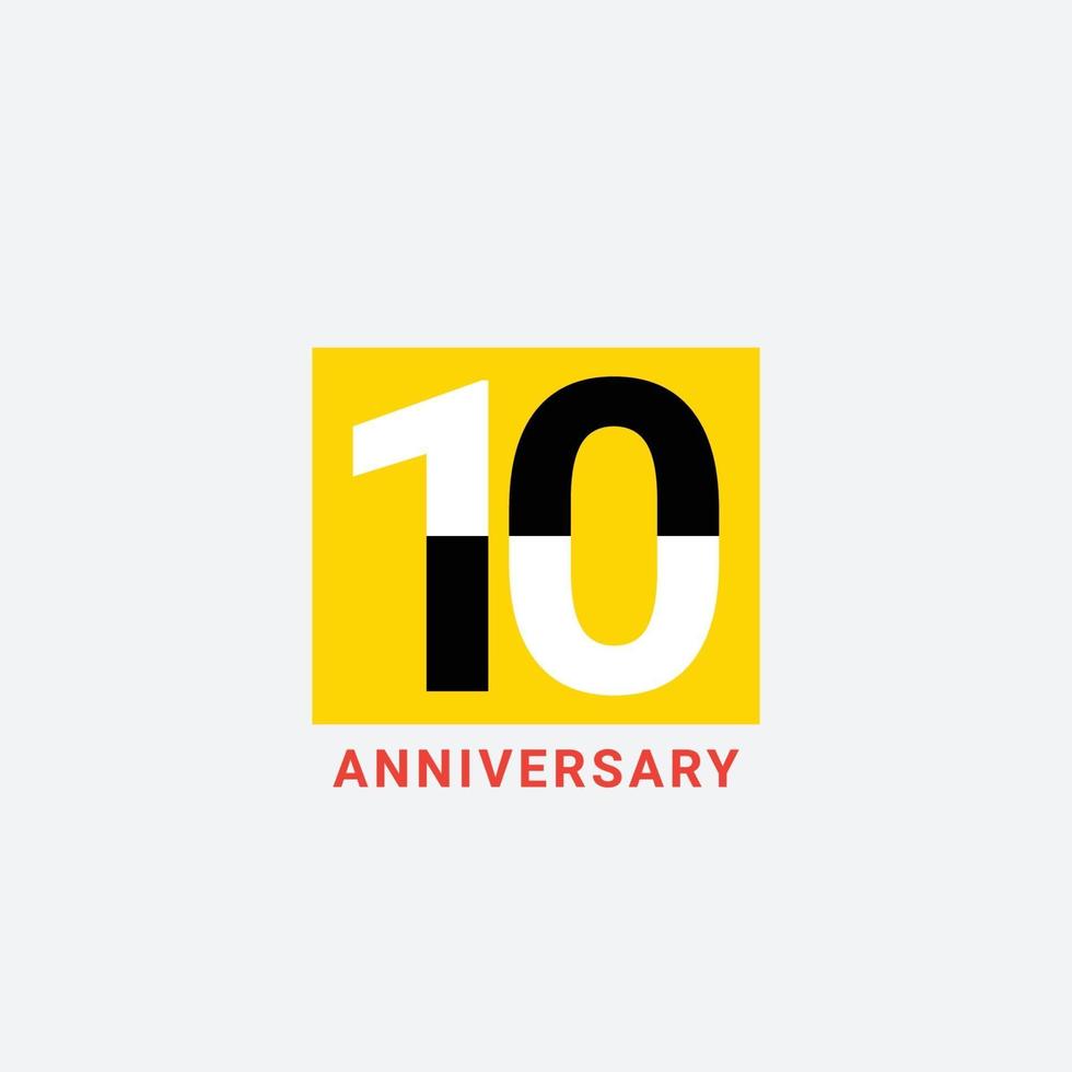 10 Years Anniversary Celebration Vector Template Design Illustration