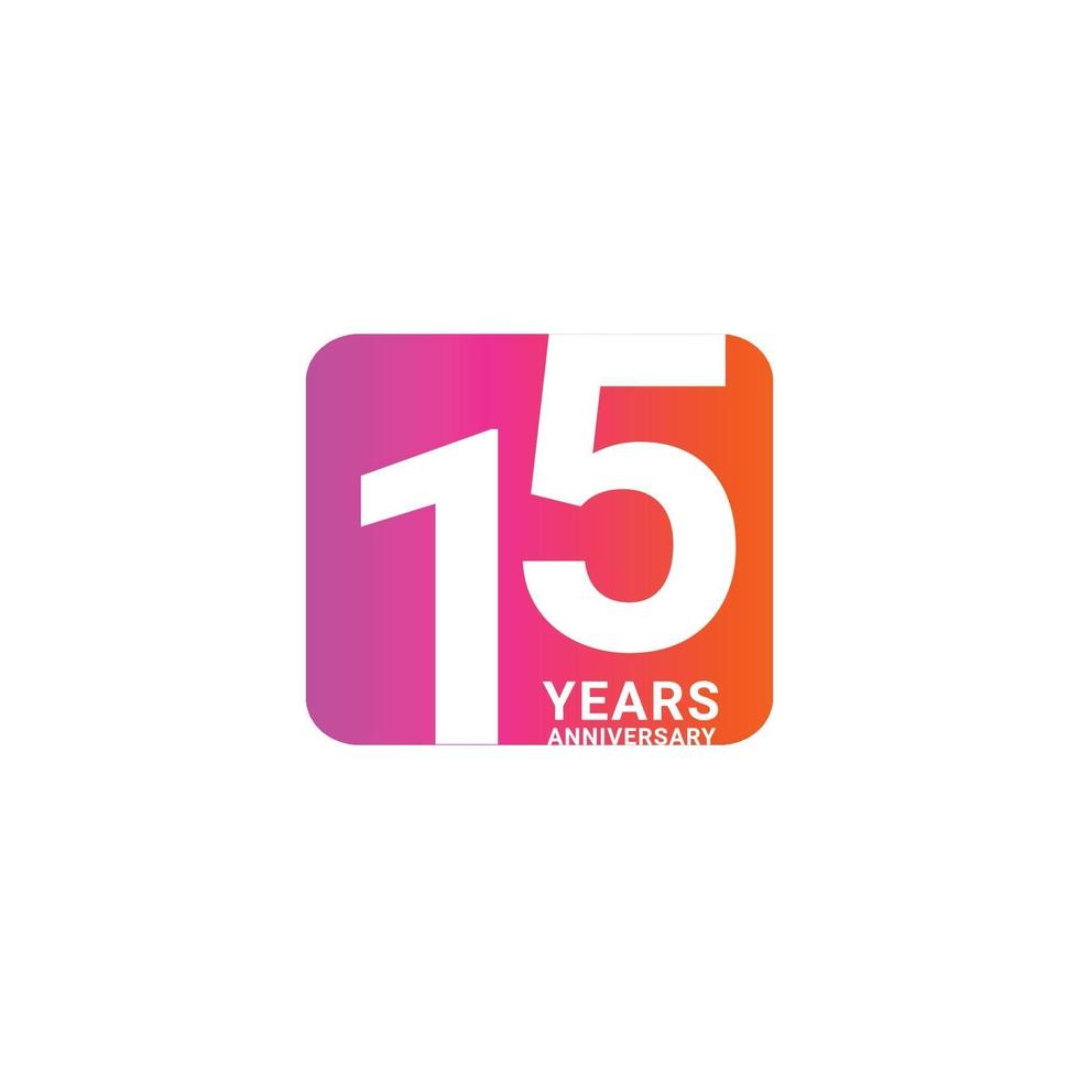 15 Years Anniversary Celebration Vector Template Design Illustration