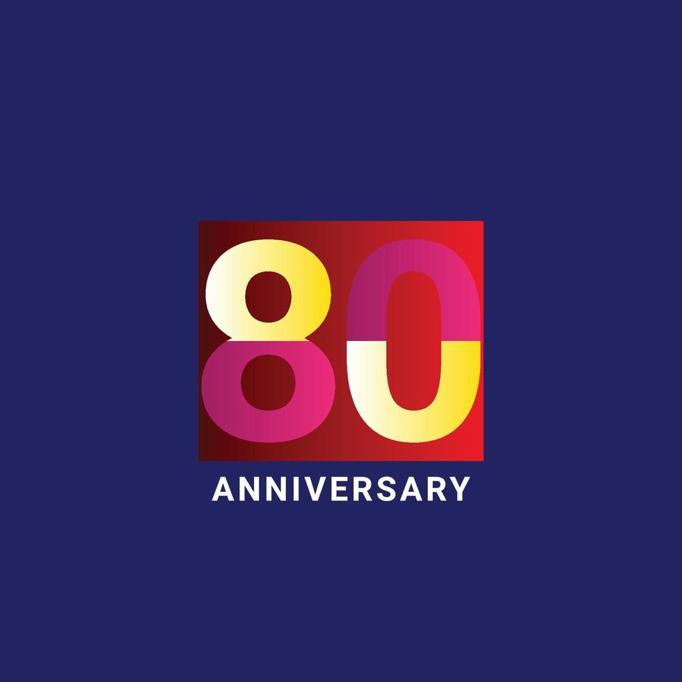 80 Years Anniversary Celebration Vector Template Design Illustration