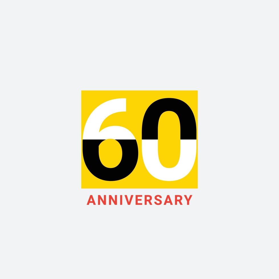 60 Years Anniversary Celebration Vector Template Design Illustration
