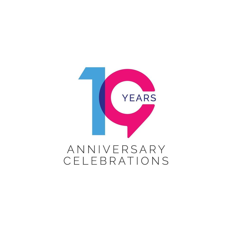 10 Years Anniversary Celebration Vector Template Design Illustration