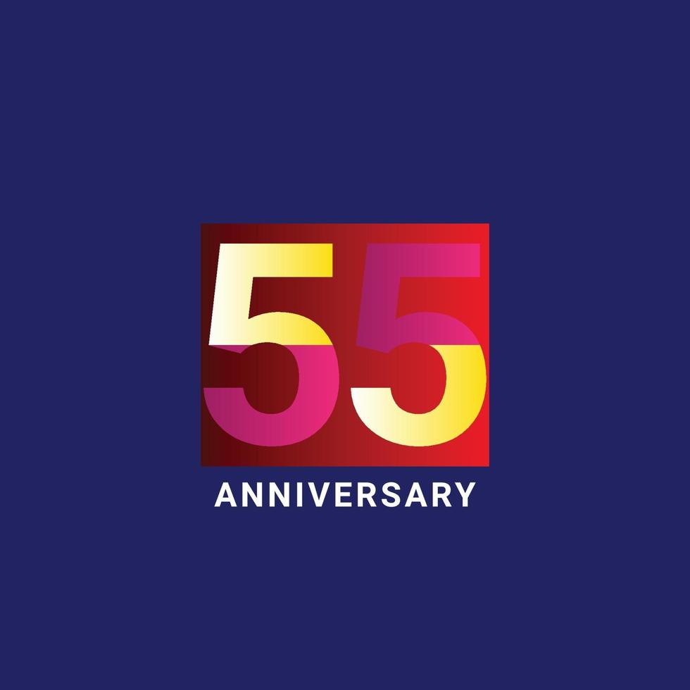 55 Years Anniversary Celebration Vector Template Design Illustration