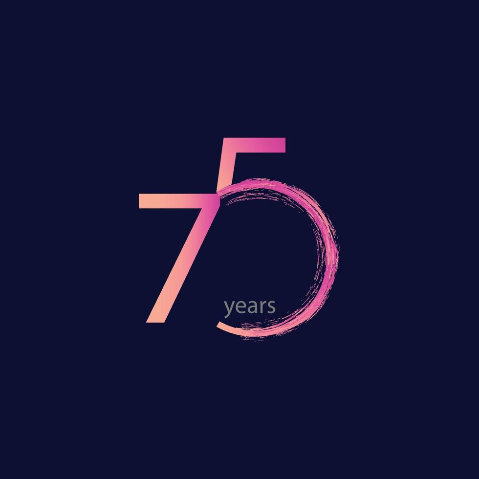 75 Years Anniversary Celebration Vector Template Design Illustration